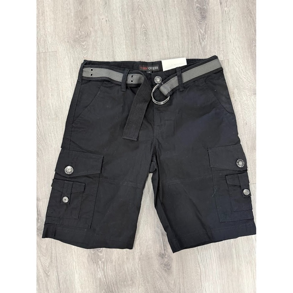Guess  Cargo Shorts Men's Size 31 Black New NWT Pockets Belted